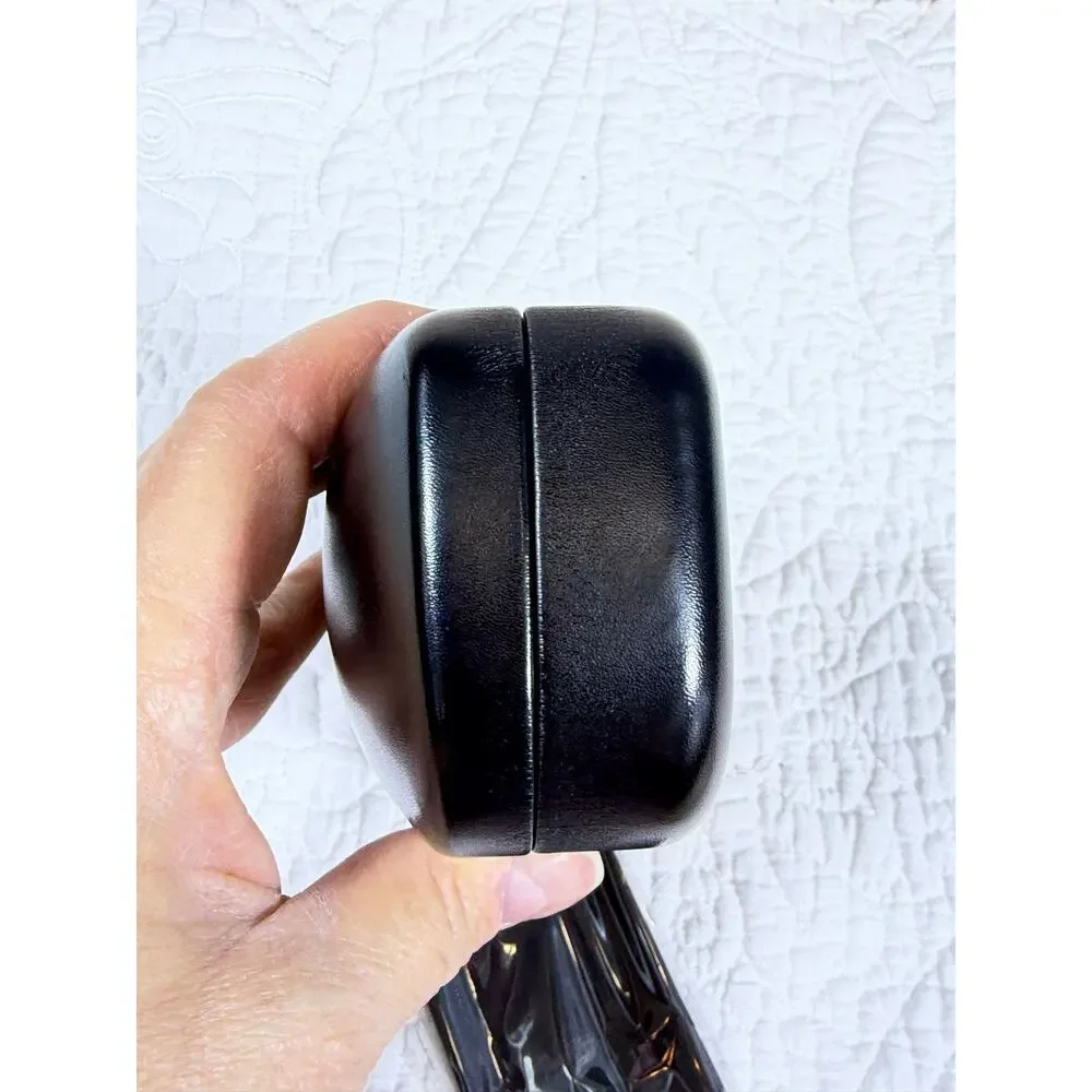 Coach Black Leather Eyeglass Sunglasses Case Signature Protective Travel Holder